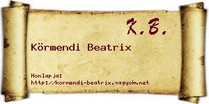Körmendi Beatrix névjegykártya