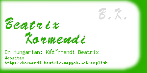 beatrix kormendi business card